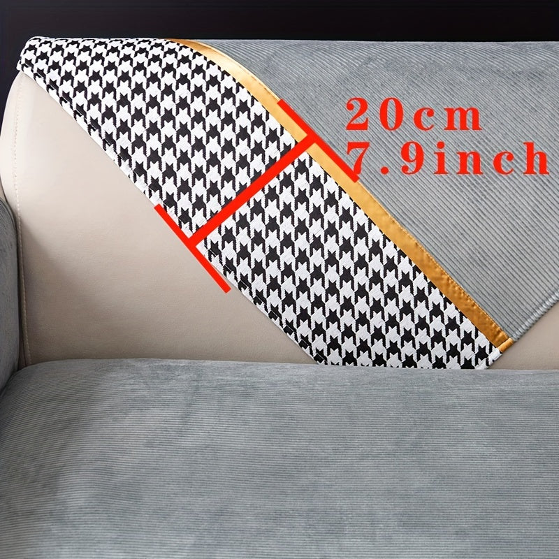 Short Plush Sofa Slipcover Modern Non slip Sofa Cover