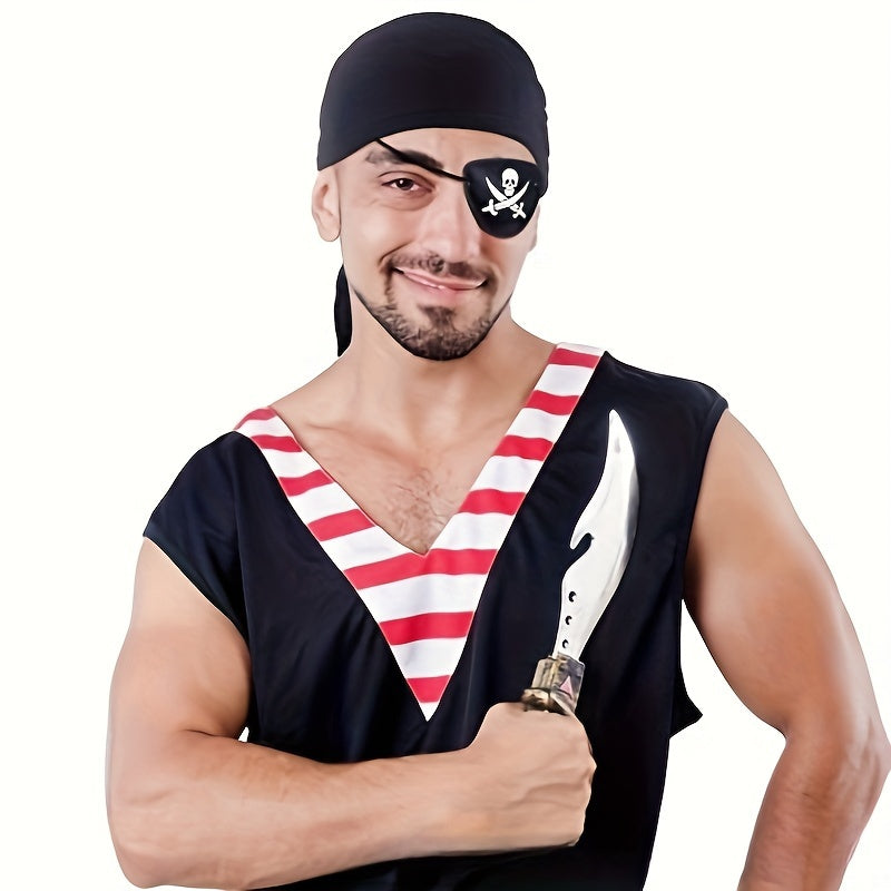 Pirate Bandana & Eyepatch Set Skull Cosplay Costume Accessory