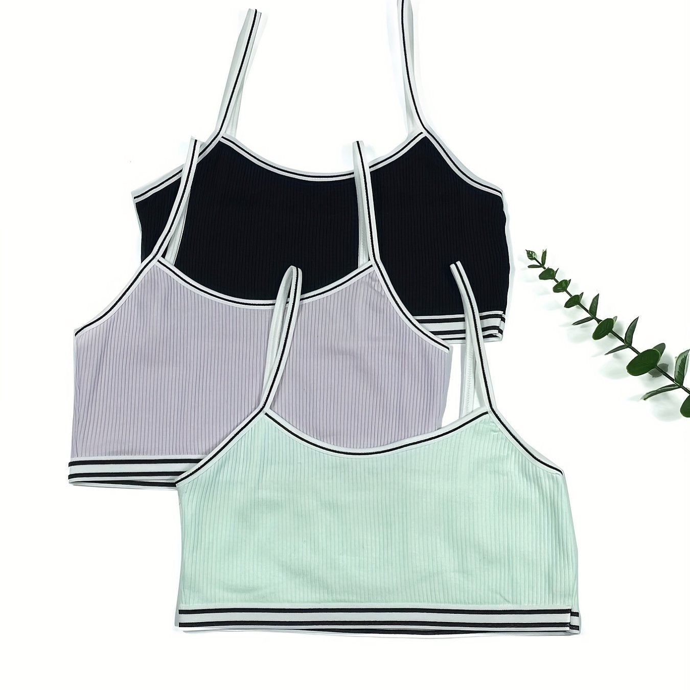 3pcs Kids Cotton Elastic Underwear Girl's Vests Pop Bra Outfits