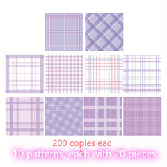 200 Sheets Sticky Note Paper Memo Fruit Party Plaid Decoration for Office