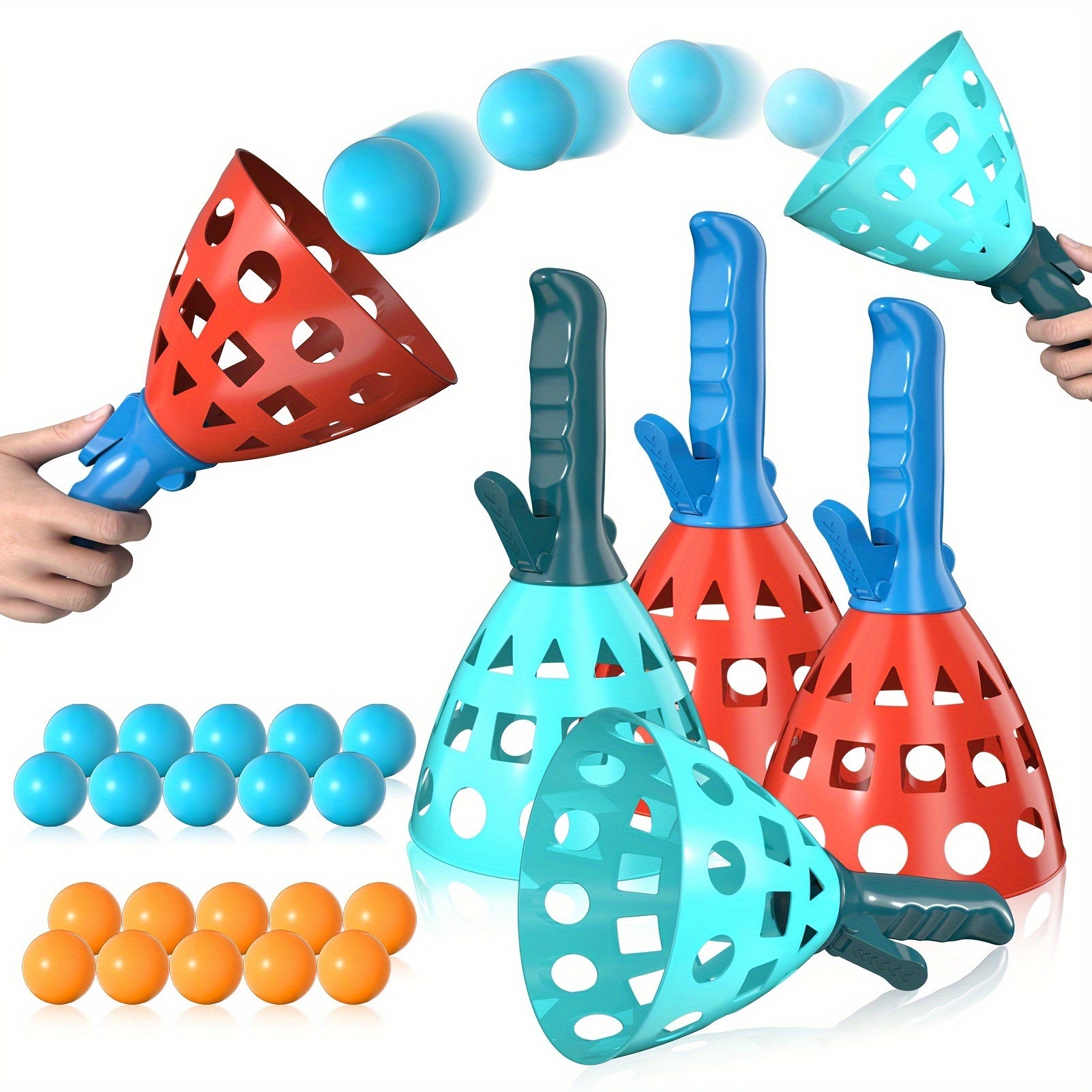 20pcs Throw and Catch Ball Set with 4pcs Catching Rackets