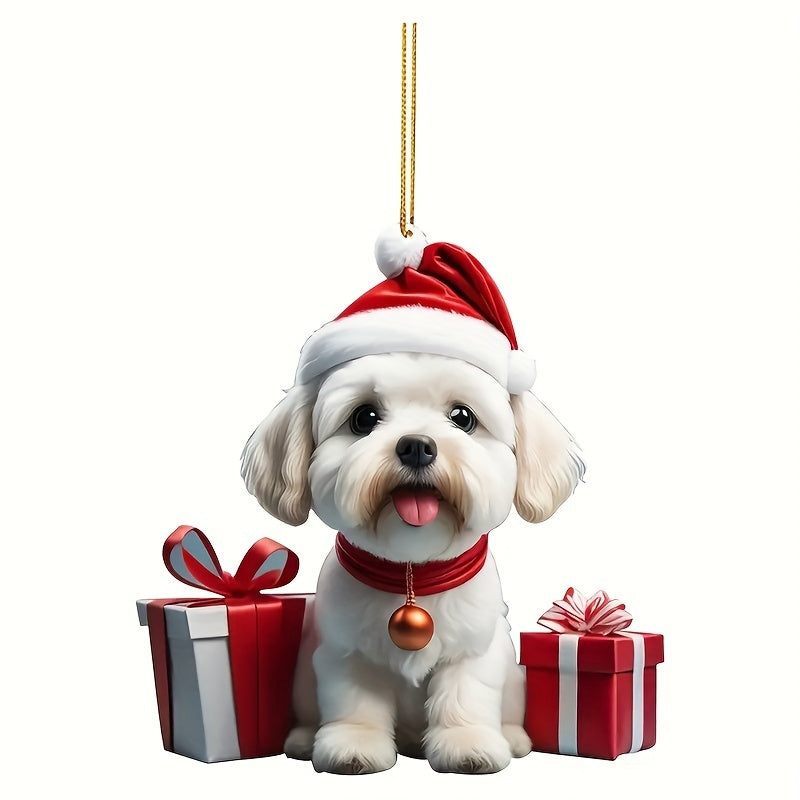 Cartoon Dog Car Rearview Mirror Pendant Christmas Tree Backpack Decoration