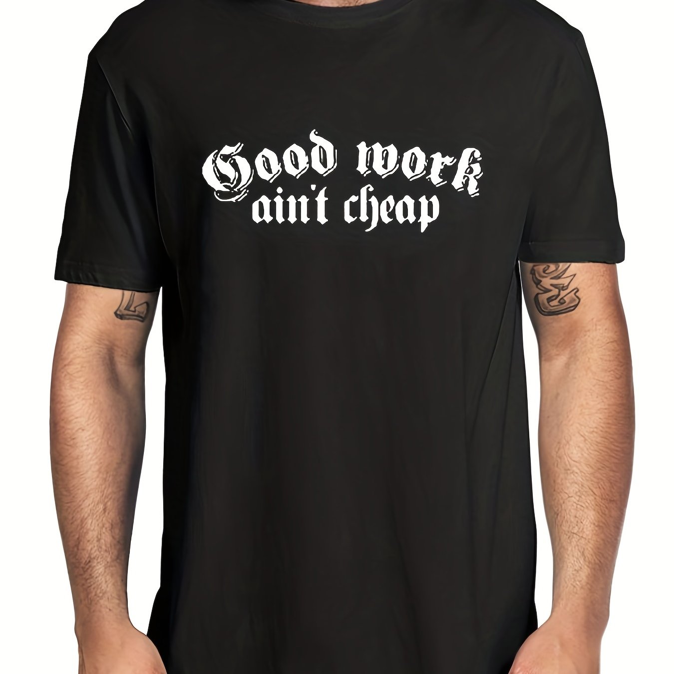 Men's Letter Print T Shirt for Summer Outdoor Activities