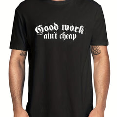 Men's Letter Print T Shirt for Summer Outdoor Activities