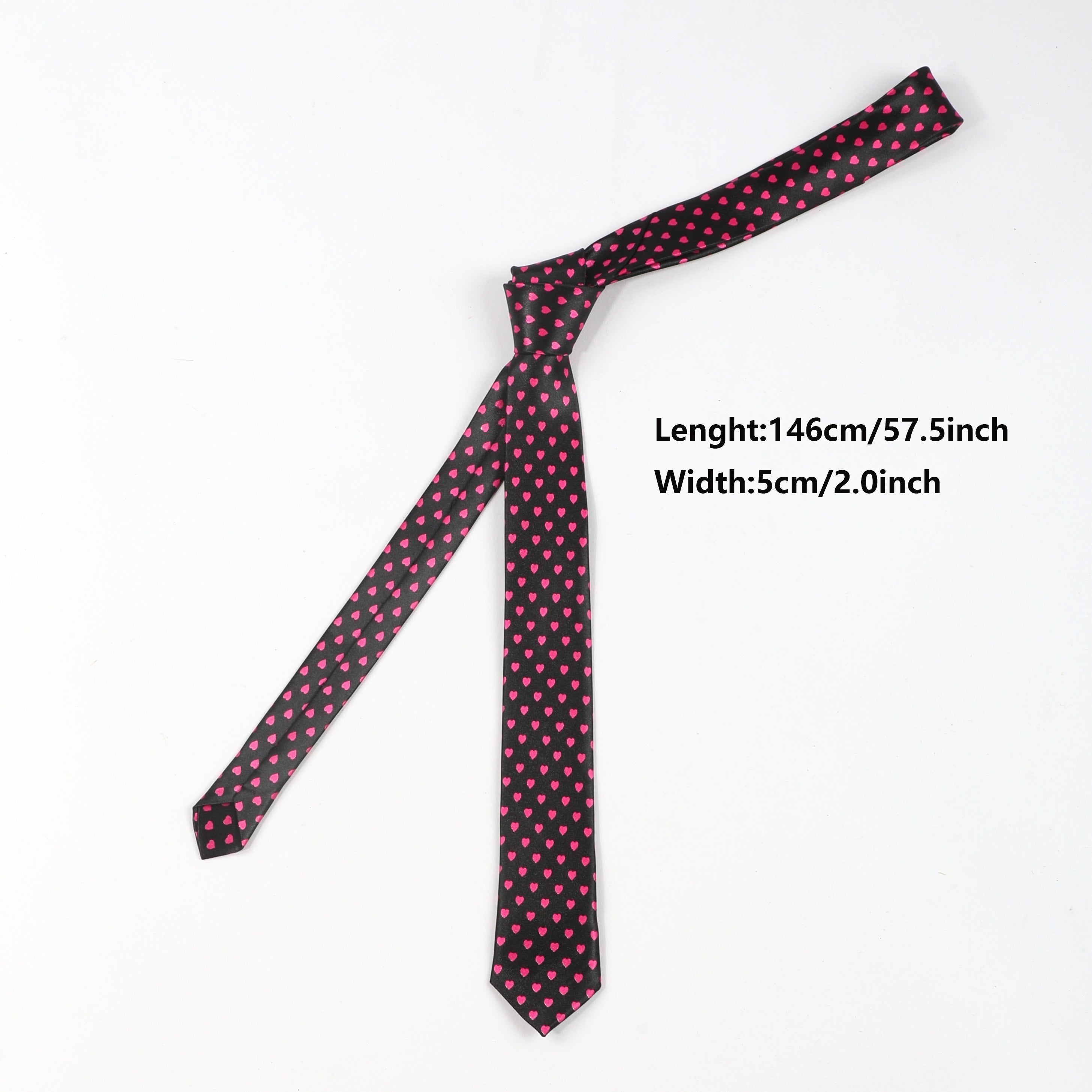 Red Heart Print Necktie Hip Hop Tie Unisex Shirt Tie