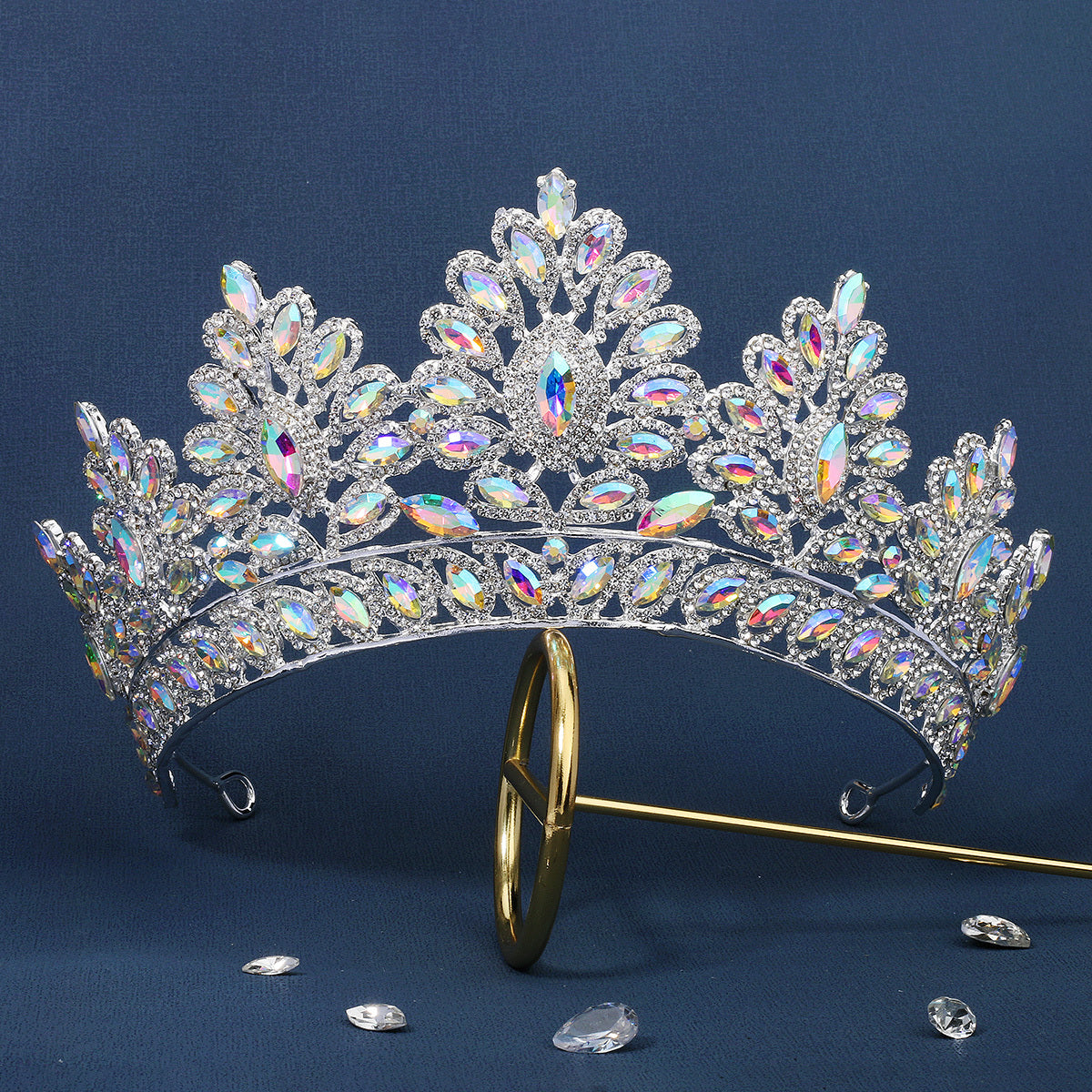 Rhinestone Princess Crown Tiara Head Accessory for Prom Bridal Party