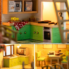 3D Puzzle House Kit Multicolor Fiberboard Model Set Home Decor Artistic Mini
