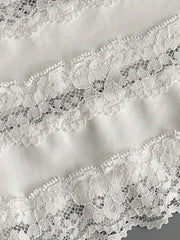 Lace Solid Skirt Mid Rise Stretch Petticoat