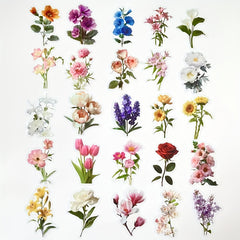 25 Blooming Flower Stickers Reusable Vinyl Stickers for Scrapbooks Cars Laptops