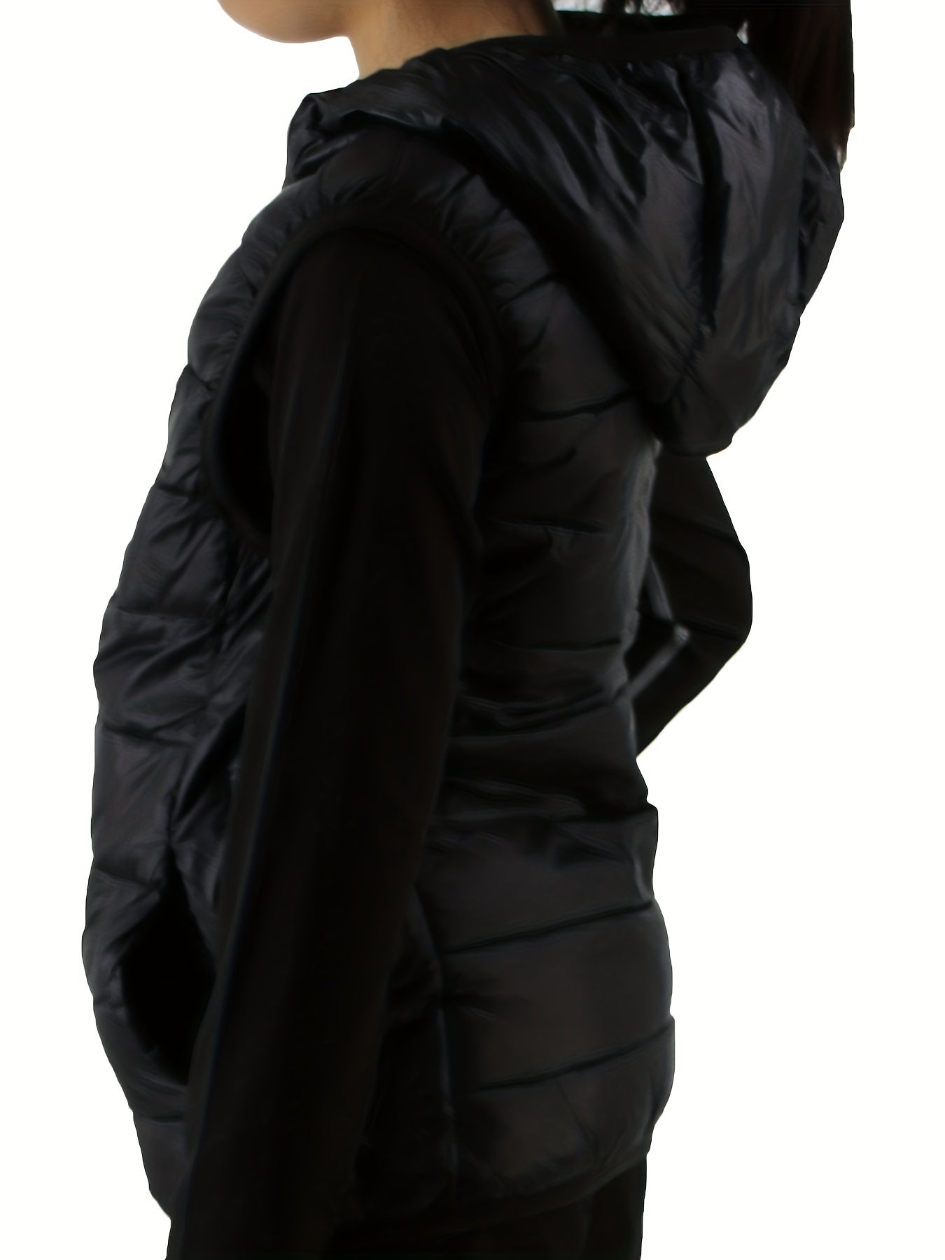 Kids' Sleeveless Hooded Jacket Zip Up Jacket