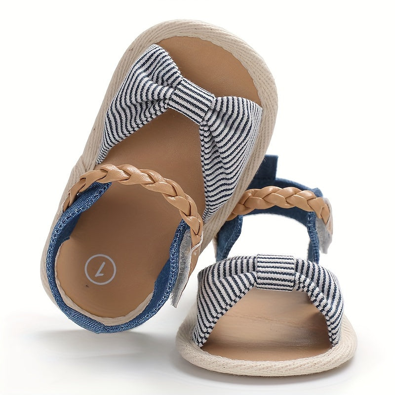 Bowknot Open Toe Sandals For Baby Girls Lightweight Comfortable