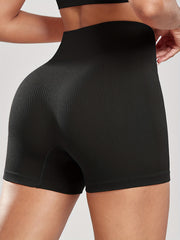 Ribbed Butt Lifting Biker Shorts High Waist 4pcs Set