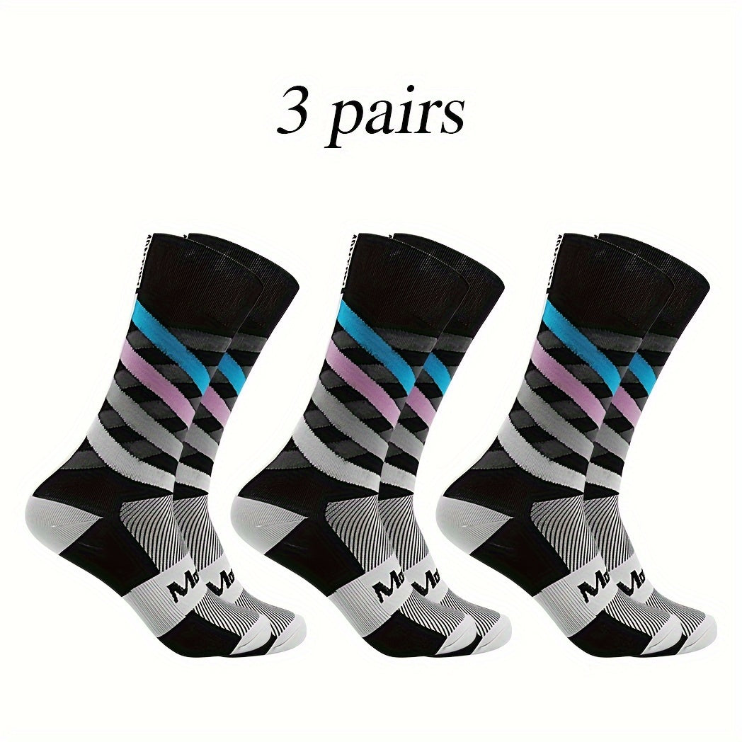 Men's Mid Calf Sport Socks - Sweat Absorbing Nylon Blend - Comfy & Breathable