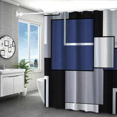 Abstract Plaid Shower Curtain Waterproof Fabric Bathroom Decor