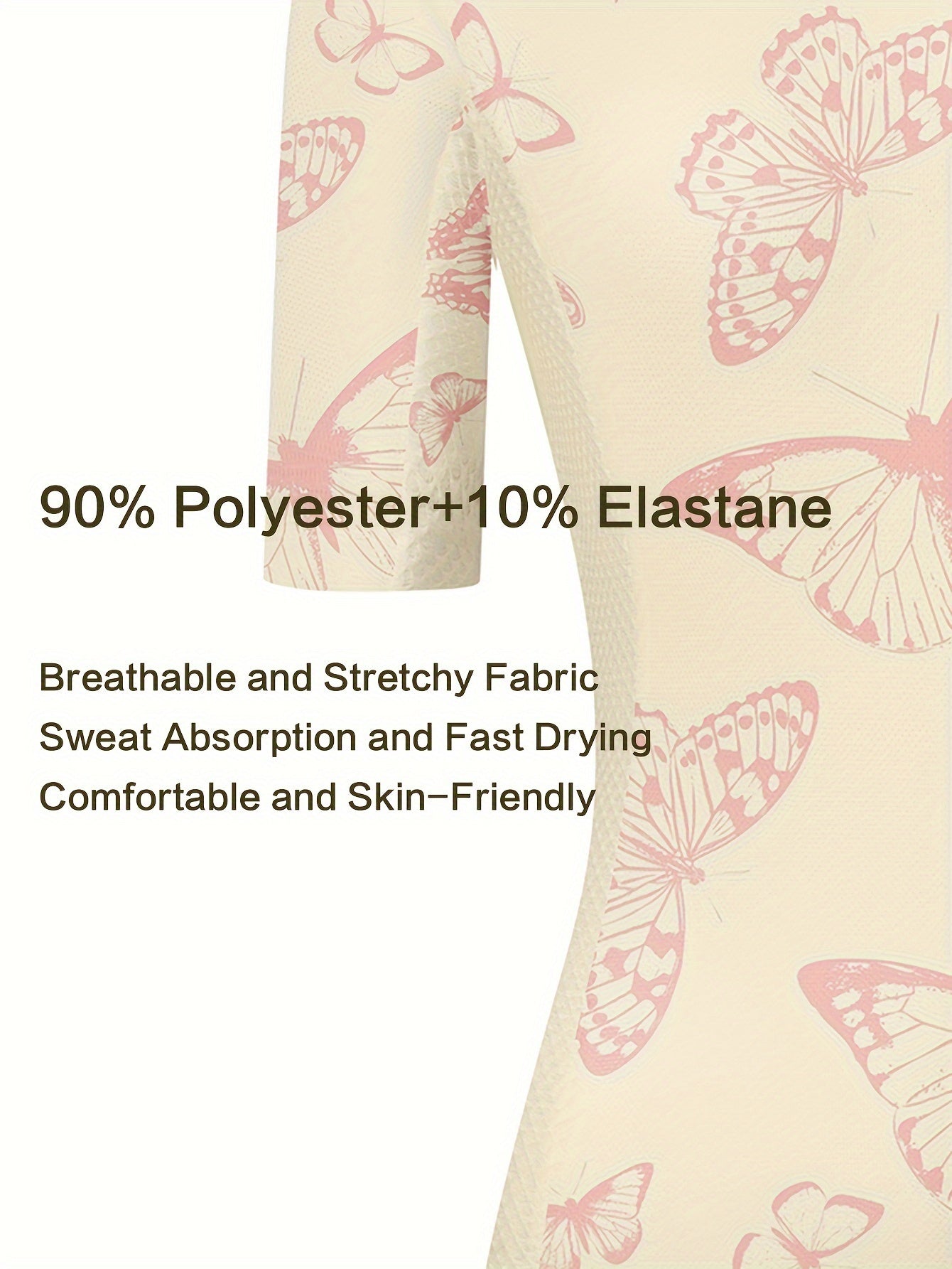 Women's Butterfly Print Cycling Jersey Slim Fit