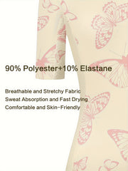 Women's Butterfly Print Cycling Jersey Slim Fit