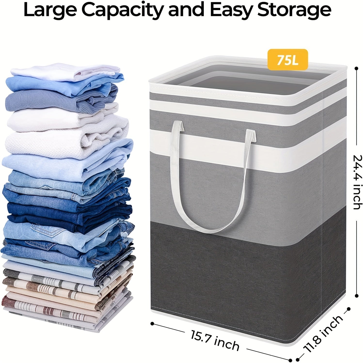 Colorblock Foldable Cloth Basket Waterproof Laundry Toy Storage