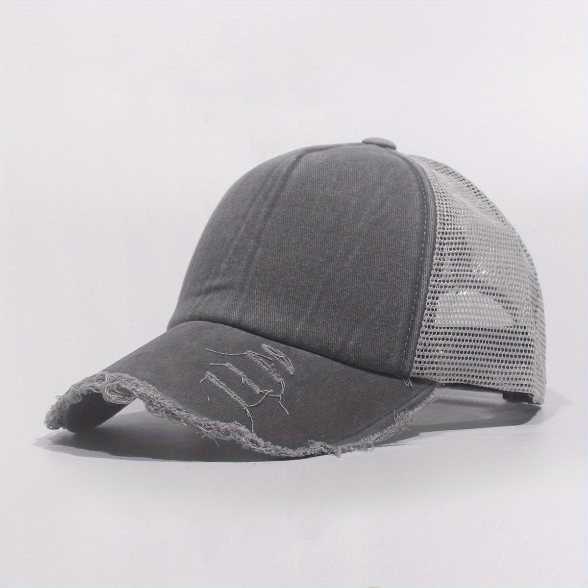 Perforated Baseball Cap Mesh Hat Curved Brim Snapback Cap