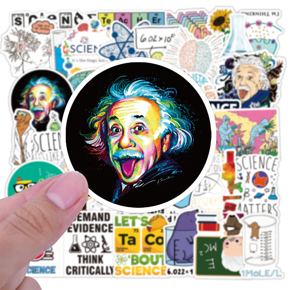50PCS Science Elements Sticker Student Teacher Staff Waterproof Vinyl Sticker