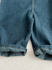 Baby Denim Pocket Overalls All match Jumpsuit
