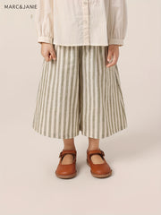 MARC&JANIE Girls Stripe Linen Trousers Flare Leg Casual Pants