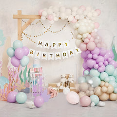 142pcs Mermaid Balloon Garland Set Macaron Balloons Mermaid Baby Shower Party