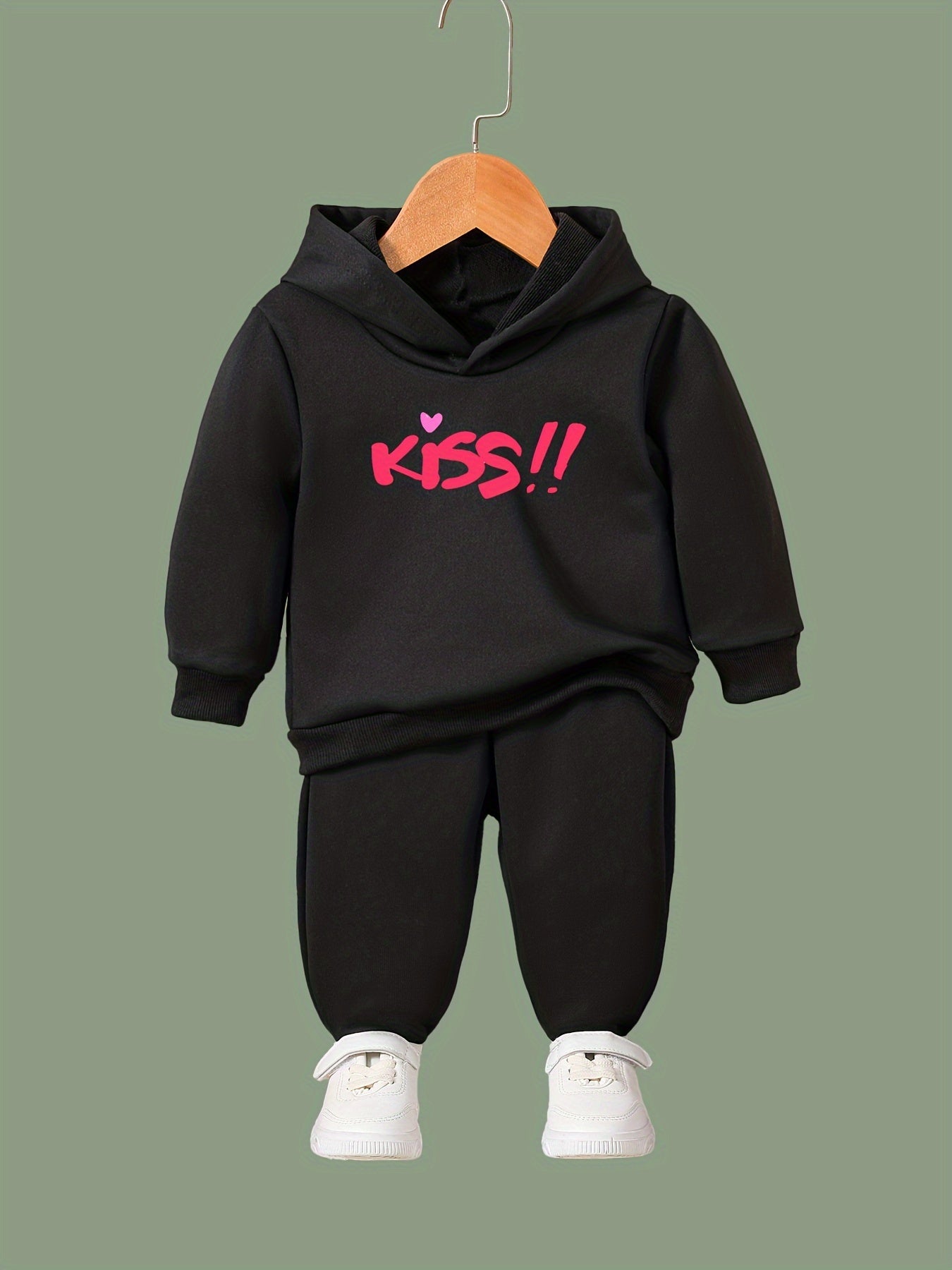 KISS Print Hoodies Pants Set for Girls Boys Spring Fall Sports