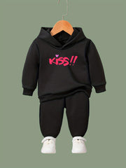 KISS Print Hoodies Pants Set for Girls Boys Spring Fall Sports