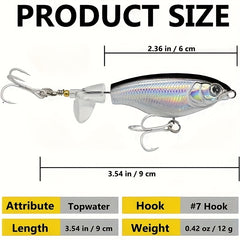 3pcs Bass Fishing Bait Bionic Bait With Treble Hook Fishing Tackle