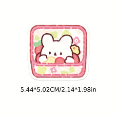 50pcs Pink Cartoon Dessert Waterproof Notebook Decorative Stickers