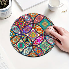 Cartoon Round Mouse Pad Desk Pad for Women Non-slip Rubber Office