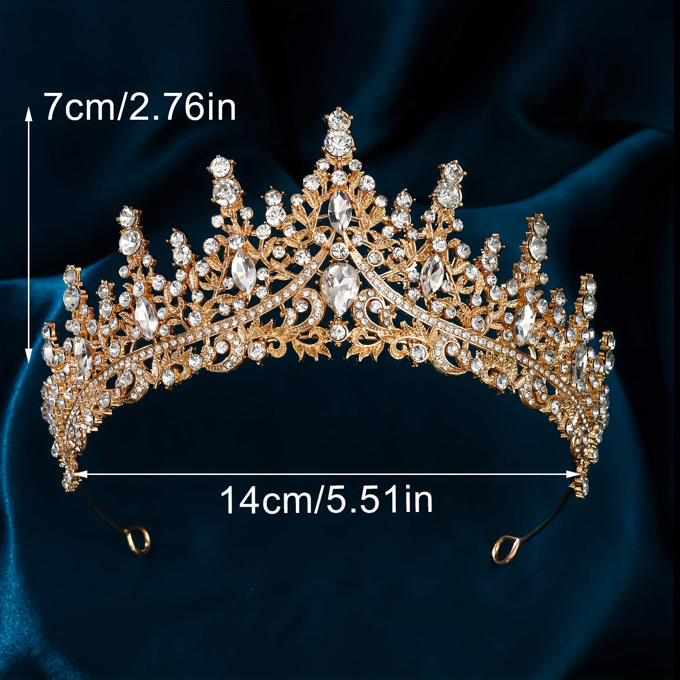 Princess Royal Style Tiara Rhinestone Crown Hair Accessories for Women Girls