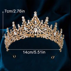 Princess Royal Style Tiara Rhinestone Crown Hair Accessories for Women Girls