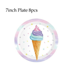 Football Sunday Party Ice Cream Disposable Tableware & Paper Plates
