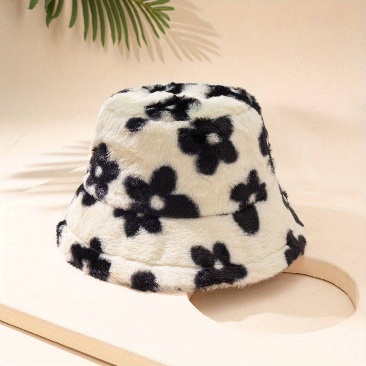Flower Print Bucket Hat Candy Warm Basin Hat