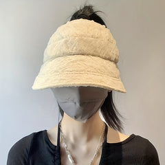 Embossed Ponytail Visor Hat Lightweight Casual Travel Beach Hats