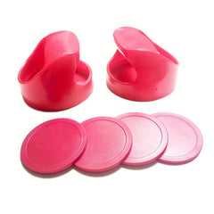 Air Hockey Pushers & Pucks Replacement Accessories 2 Red Pushers 4 Pucks