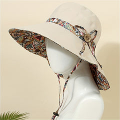 Wide Brim Beach Sun Hat Women Garden Hat Reversible Casual Bucket Hat