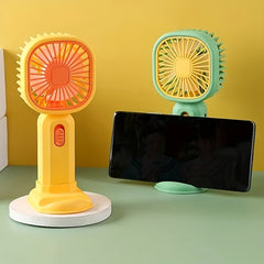 Mini Handheld Fan USB Rechargeable Mobile Phone Holder Desktop Fan