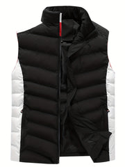 Men's Casual Loose Stand Collar Sleeveless Fleece Warm Vest