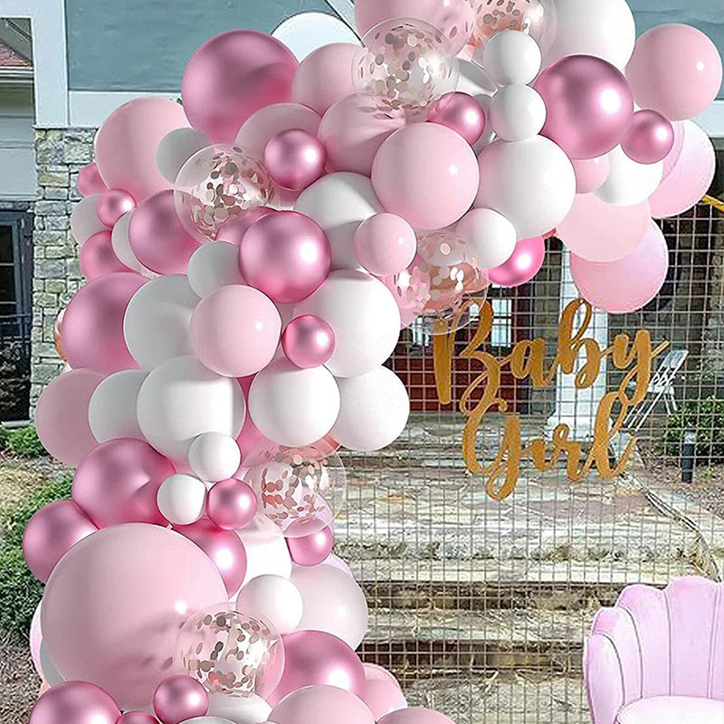 117pcs Pastel Pink Balloons Arch Garland Kit for Girl Shower Party Decorations