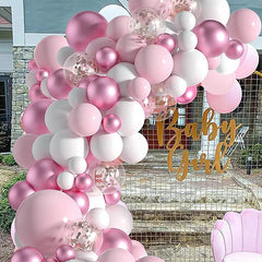 117pcs Pastel Pink Balloons Arch Garland Kit for Girl Shower Party Decorations