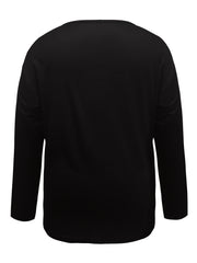 Skull Print Long Sleeve Round Neck Sports Top