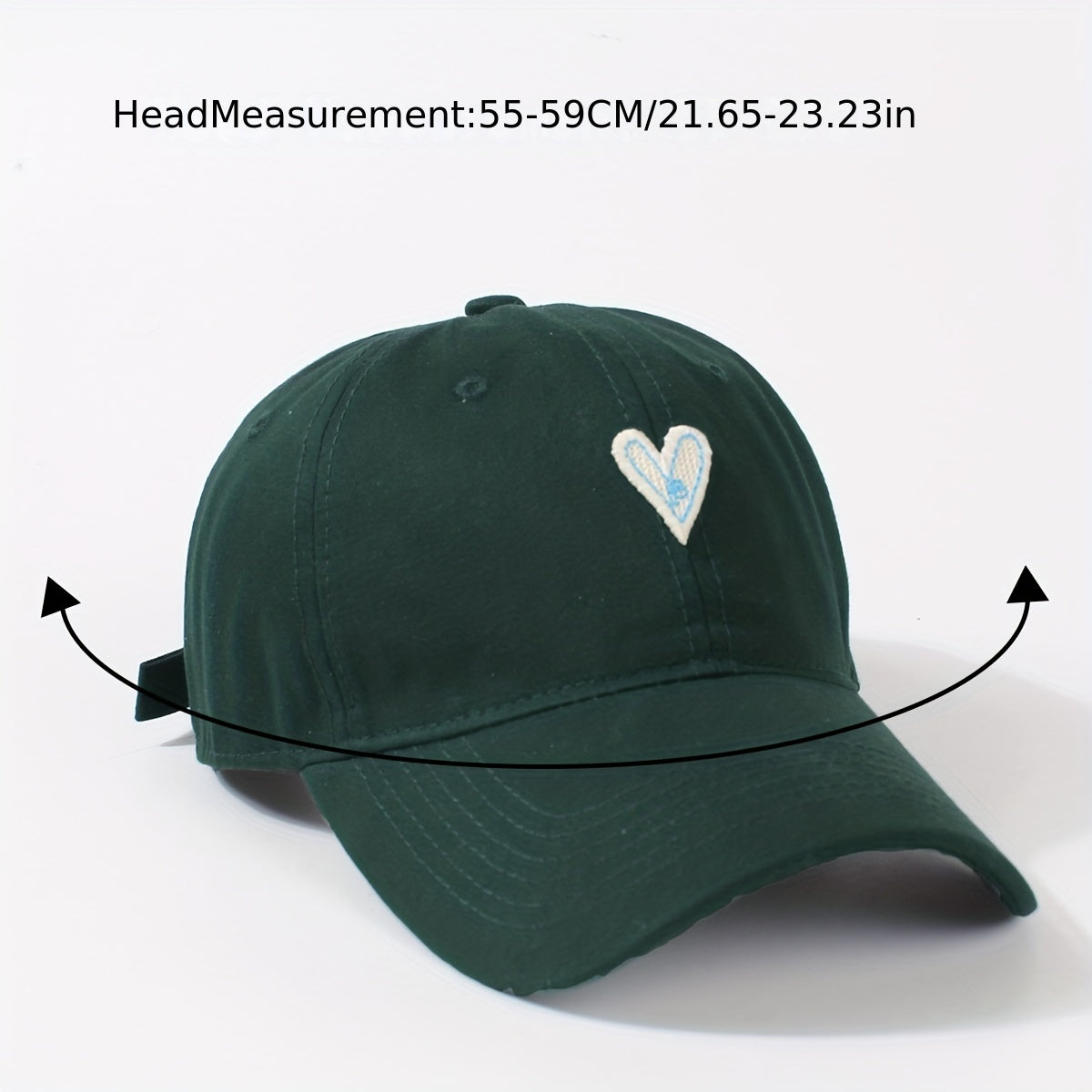 Heart Patch Couple Baseball Cap Solid Adjustable Sun Hat