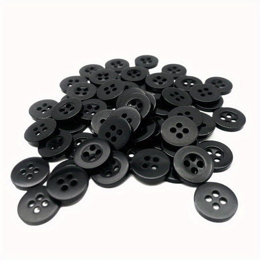50pcs 15mm Sewing Flatback Buttons 4 Holes Plastic Resin DIY Crafts