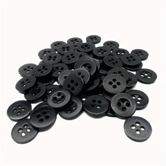 50pcs 15mm Sewing Flatback Buttons 4 Holes Plastic Resin DIY Crafts