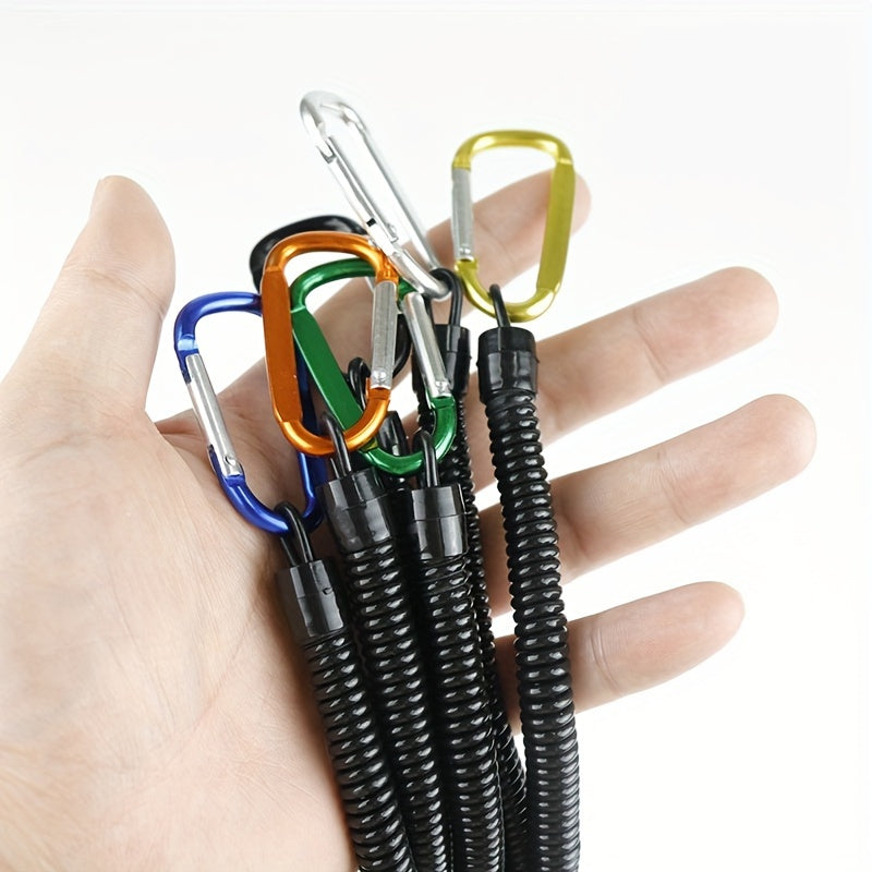 10pcs Fishing Lanyard Coiled Tether Carabiner Pliers Accessories