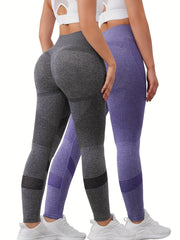 2pcs Yoga Sports Leggings High Stretch Soft Running Tight Pants