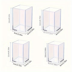 Acrylic Pen Holder Desktop Pencil Cup Organizer Clear Base