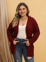 Women's Solid Argyle Long Sleeve Cardigan With Pockets